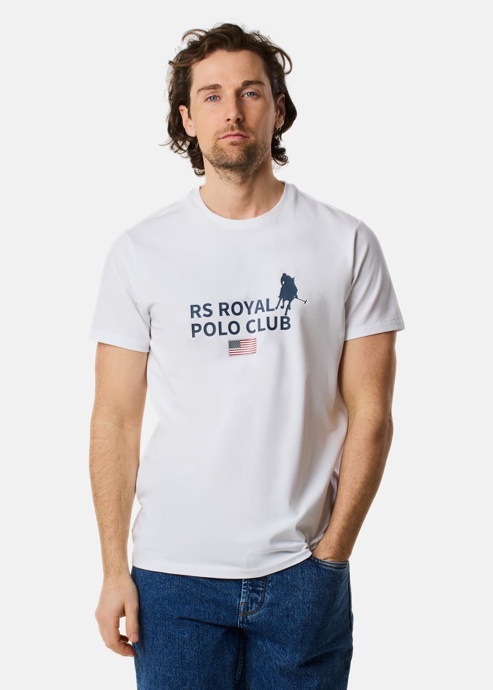Rs Polo Logo Tee, White, L, T-Shirts | Herr - Kläder - T-shirts | Padelspecialisterna