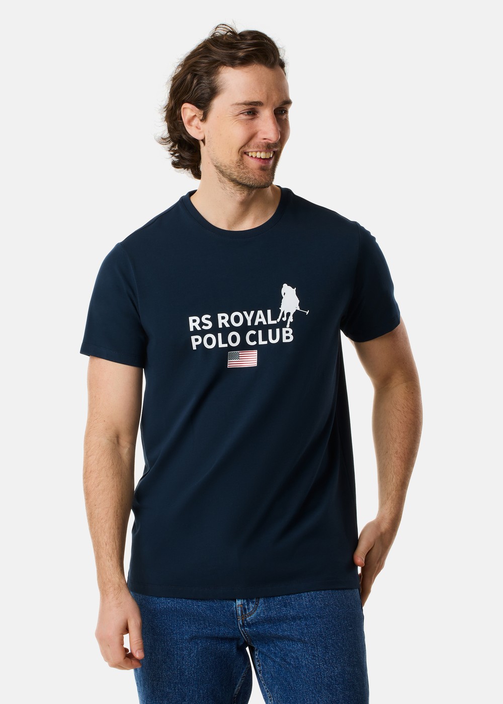Rs Polo Logo Tee, Dk. Navy, S, T-Shirts | Herr - Kläder - T-shirts | Padelspecialisterna