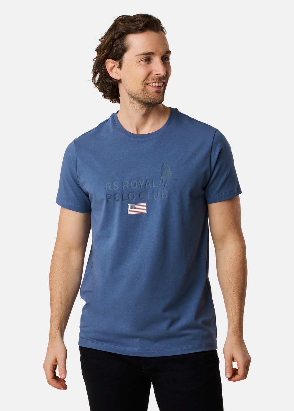 Rs Polo Logo Tee, Denim Blue, Xl, T-Shirts | Herr - Kläder - T-shirts | Padelspecialisterna