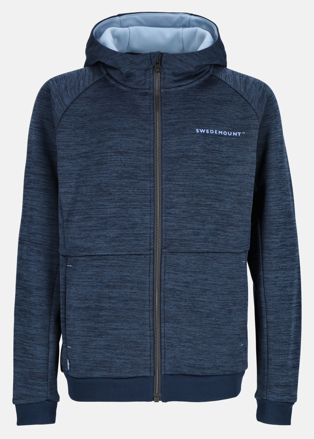 Training Logo Zip Hood Jr Ii, Navy Melange/Lt Blue, 170, Hoodies | Junior - Kläder - Tröjor - Hoodies | Padelspecialisterna