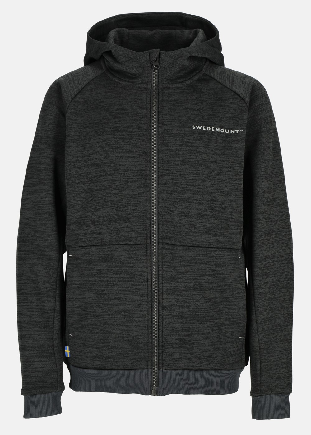 Training Logo Zip Hood Jr Ii, Charcoal Melange/Charcoal Mela, 150, Hoodies | Junior - Kläder - Tröjor - Hoodies | Padelspecialisterna