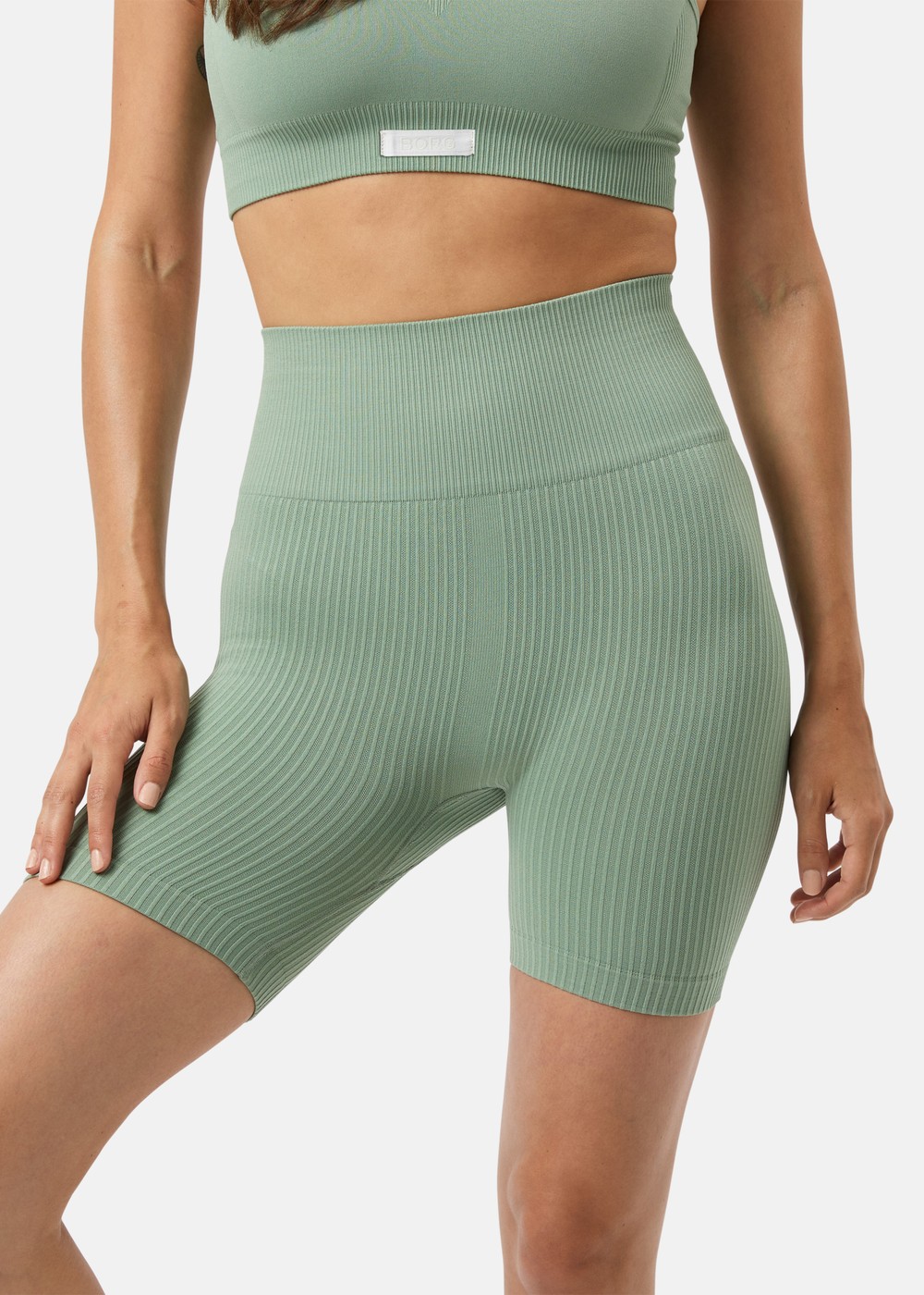 Studio Seamless Ribbed Shorts, Lily Pad, S, Träningsshorts | Dam - Kläder - Shorts - Träningsshorts | Padelspecialisterna