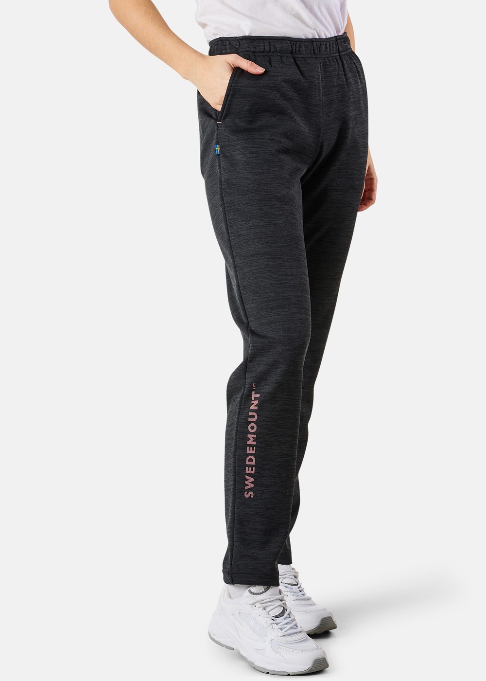 Training Logo Pants W Ii, Charcoal Melange/Dusty Rose, 38, Sweatpants | Dam - Kläder - Byxor - Sweatpants | Padelspecialisterna