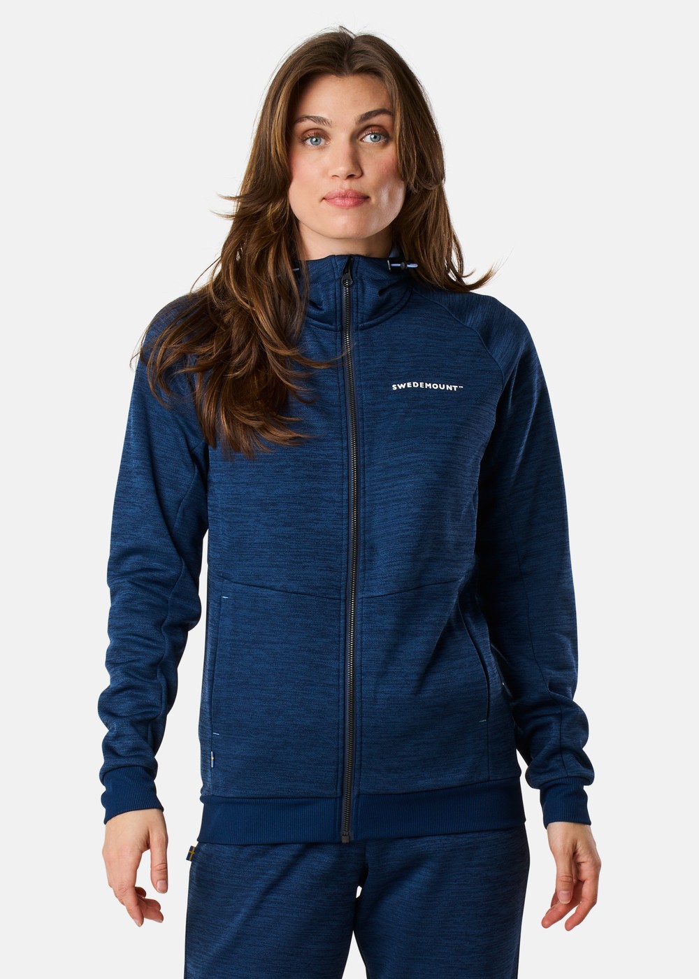 Training Logo Zip Hood W Ii, Navy Melange/Lt Blue, 42, Hoodies | Dam - Kläder - Tröjor - Hoodies | Padelspecialisterna