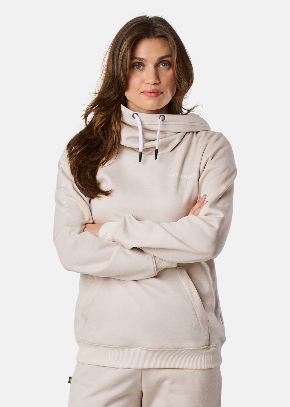 Training Logo Hood W Ii, Beige Melange/Beige, 46, Hoodies | Dam - Kläder - Tröjor - Hoodies | Padelspecialisterna