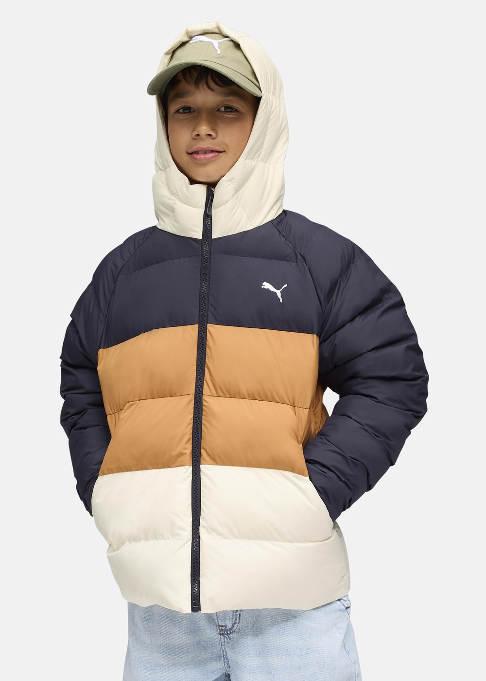 Synthetic Hooded Puffer Jacket, New Navy, 152, Höstjackor | Junior - Kläder - Jackor - Höstjackor | Padelspecialisterna