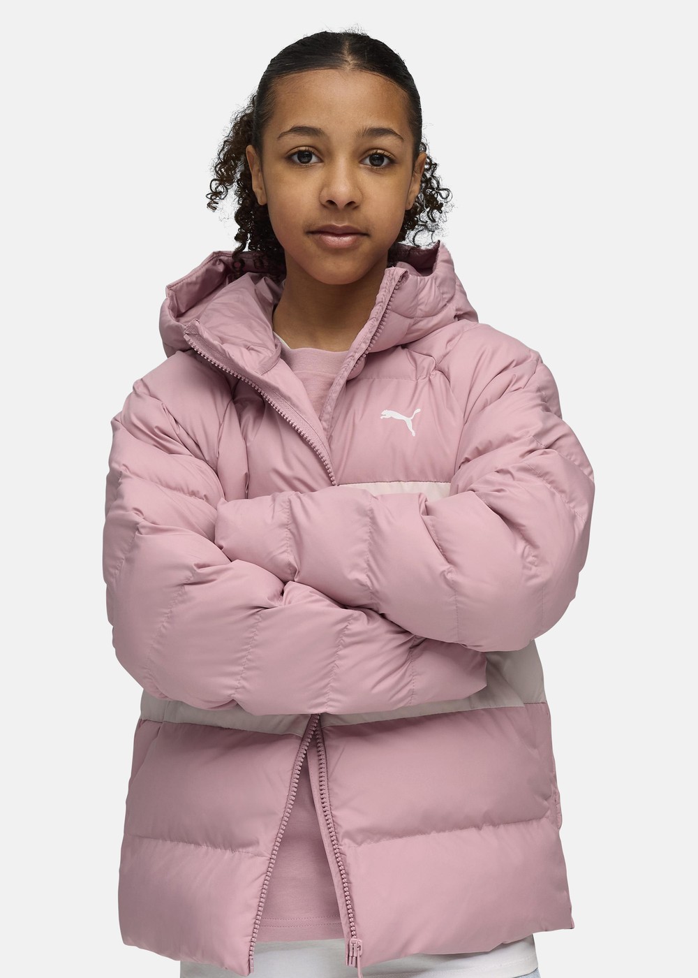 Synthetic Hooded Puffer Jacket, Poised Pink, 128, Höstjackor | Junior - Kläder - Jackor - Höstjackor | Padelspecialisterna
