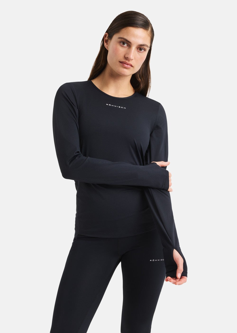 Jacquard Ls Top, Black, L, Träningströjor | Dam - Kläder - Tröjor - Träningströjor | Padelspecialisterna
