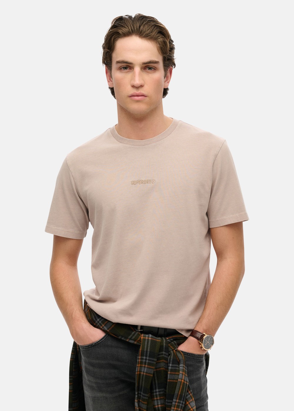 Micro Logo T Shirt, Deep Beige, S, T-Shirts | Herr - Kläder - T-shirts | Padelspecialisterna