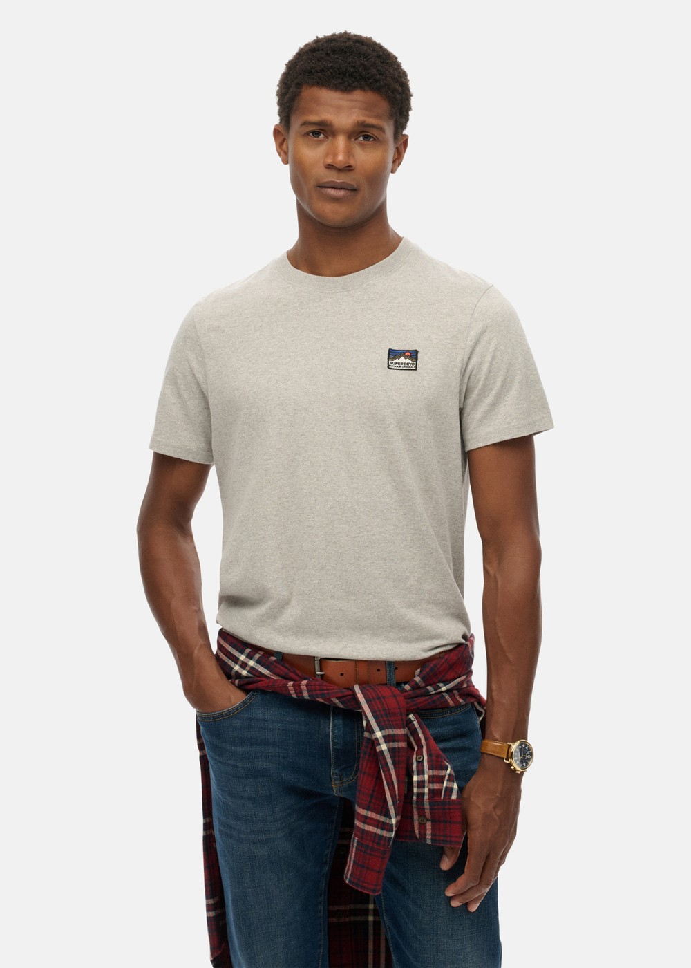 GREAT OUTDOORS EMB RELAXED TEE, Athletic Grey Marl, 3XL, T-shirts | Herr - Kläder - T-shirts | Padelspecialisterna