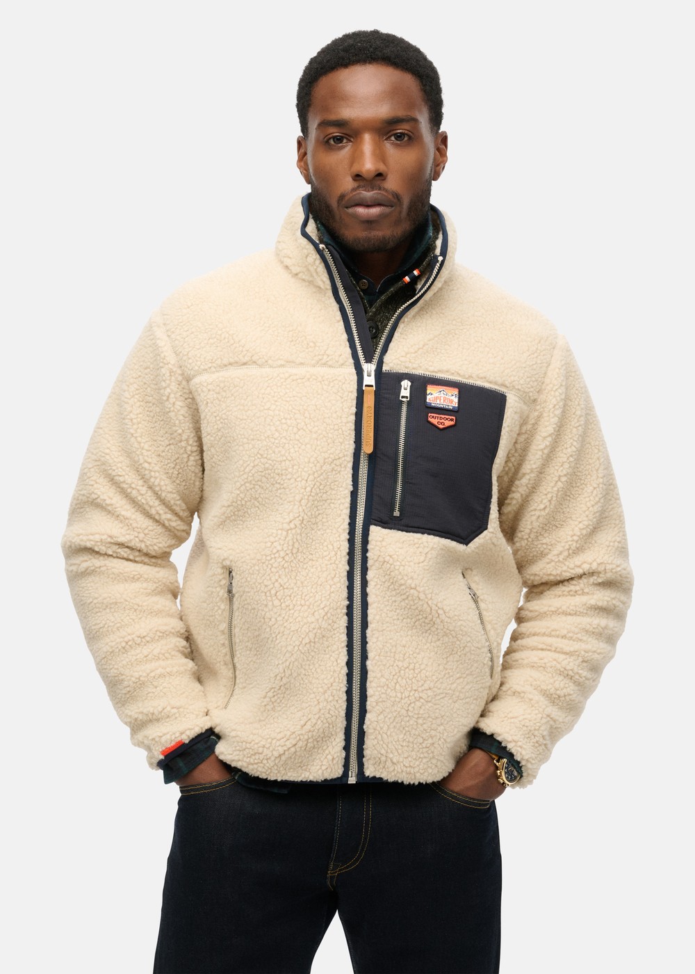 VINTAGE RETRO FULL ZIP FLEECE, Oatmeal Beige, 3XL, Höstjackor | Herr - Kläder - Jackor - Höstjackor | Padelspecialisterna