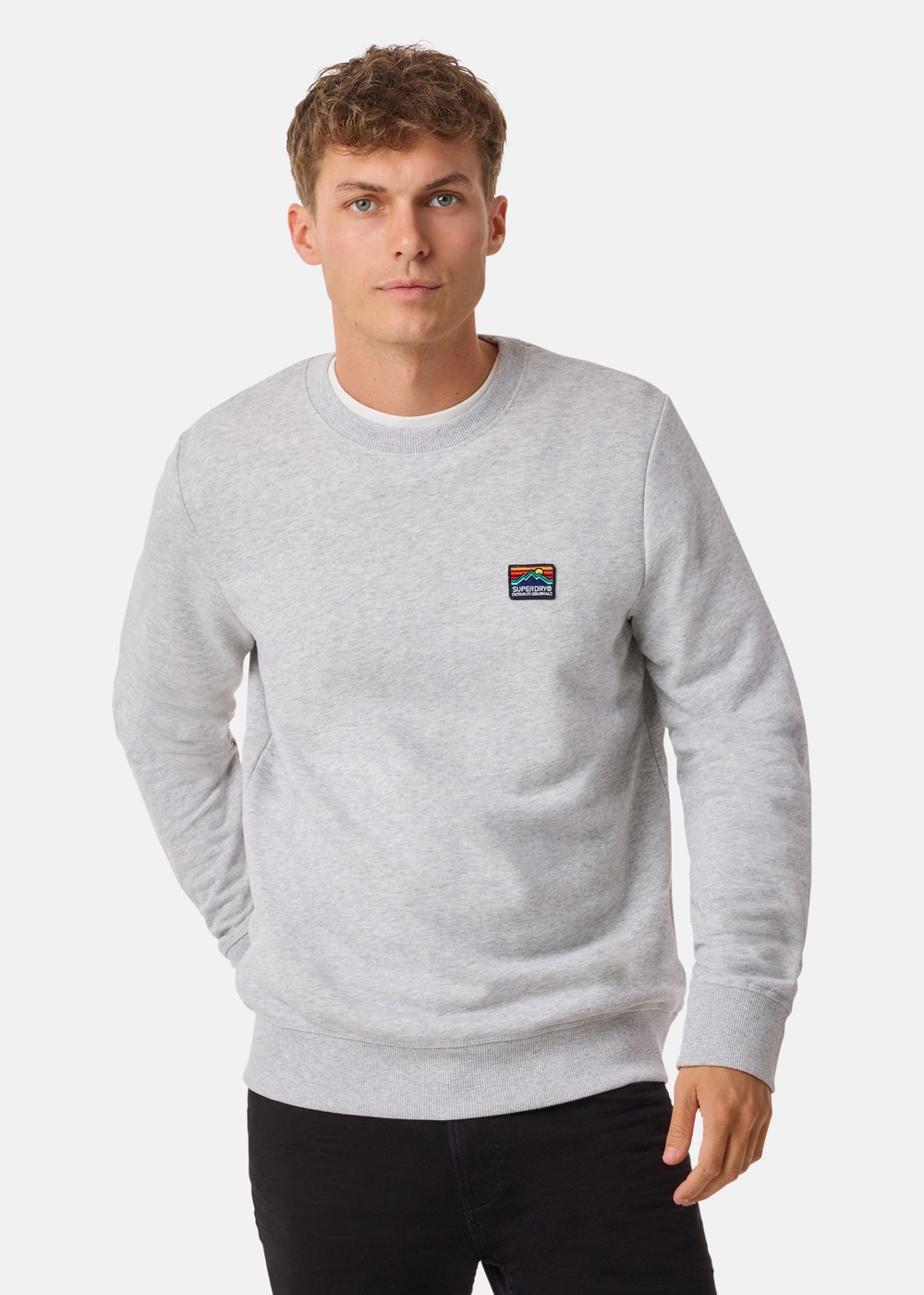GREAT OUTDOORS EMB RLXD SWEAT, Glacier Grey Marl, XL, Sweatshirts | Herr - Kläder - Tröjor - Sweatshirts | Padelspecialisterna