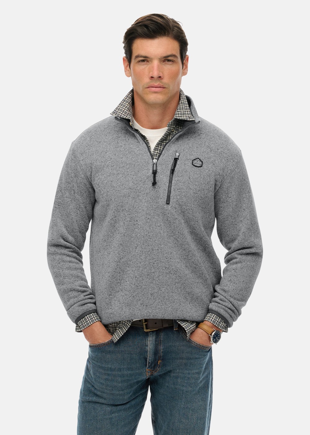 STORM FLEECE HALF ZIP, STORM LIGHT GREY GRIT, M, Sweatshirts | Herr - Kläder - Tröjor - Sweatshirts | Padelspecialisterna