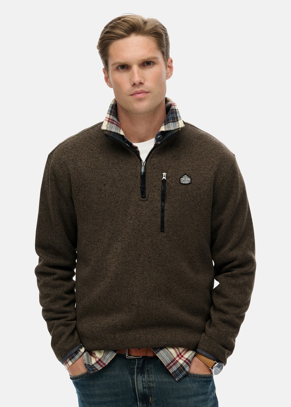 STORM FLEECE HALF ZIP, Storm Olive Green Grit, XL, Sweatshirts | Herr - Kläder - Tröjor - Sweatshirts | Padelspecialisterna