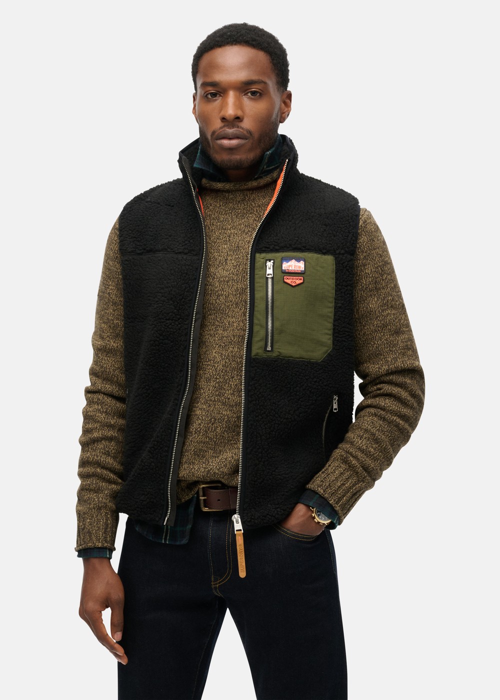VINTAGE RETRO FLEECE GILET, Black, 3XL, Västar | Herr - Kläder - Jackor - Västar | Padelspecialisterna