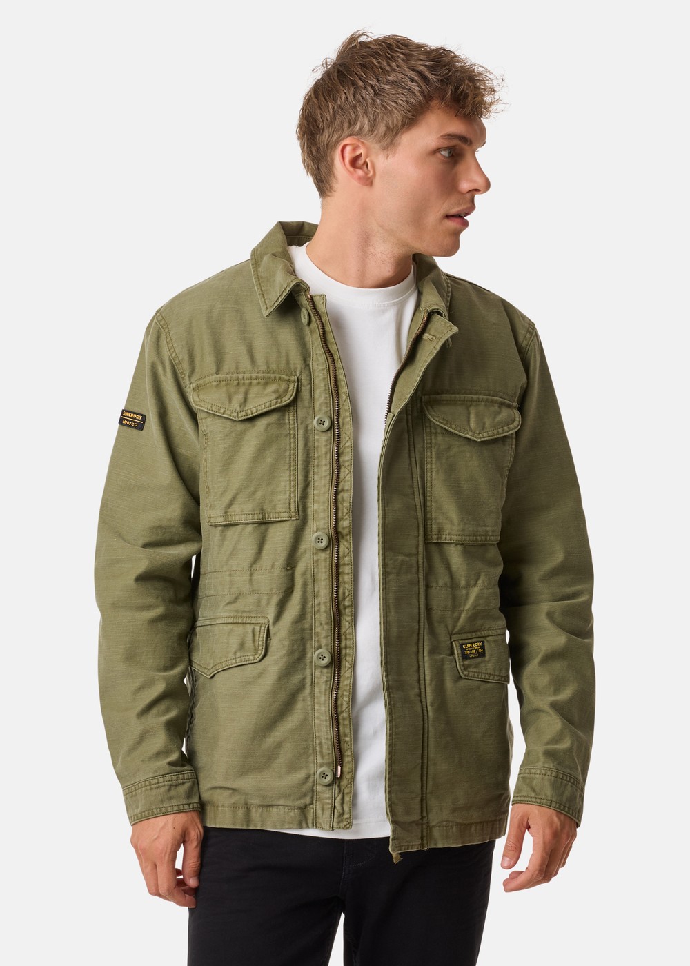 COLLARED M65 JACKET, Burnt Olive, S, Höstjackor | Herr - Kläder - Jackor - Höstjackor | Padelspecialisterna