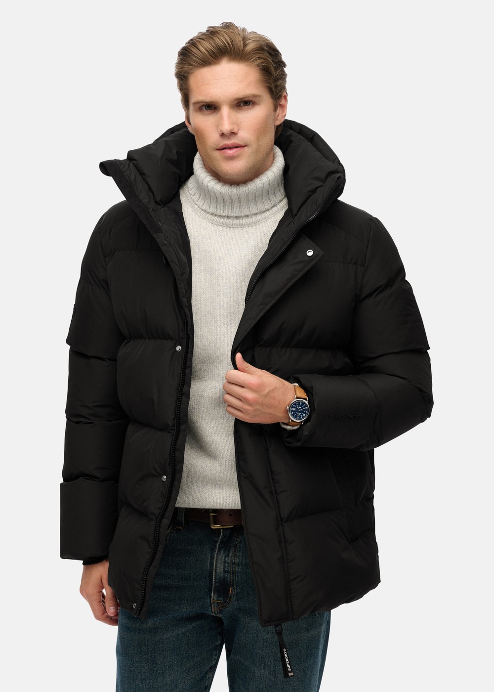 HOODED 5 BAFFLE SPORTS PUFFER, Black, XL, Vinterjackor | Herr - Kläder - Jackor - Vinterjackor | Padelspecialisterna