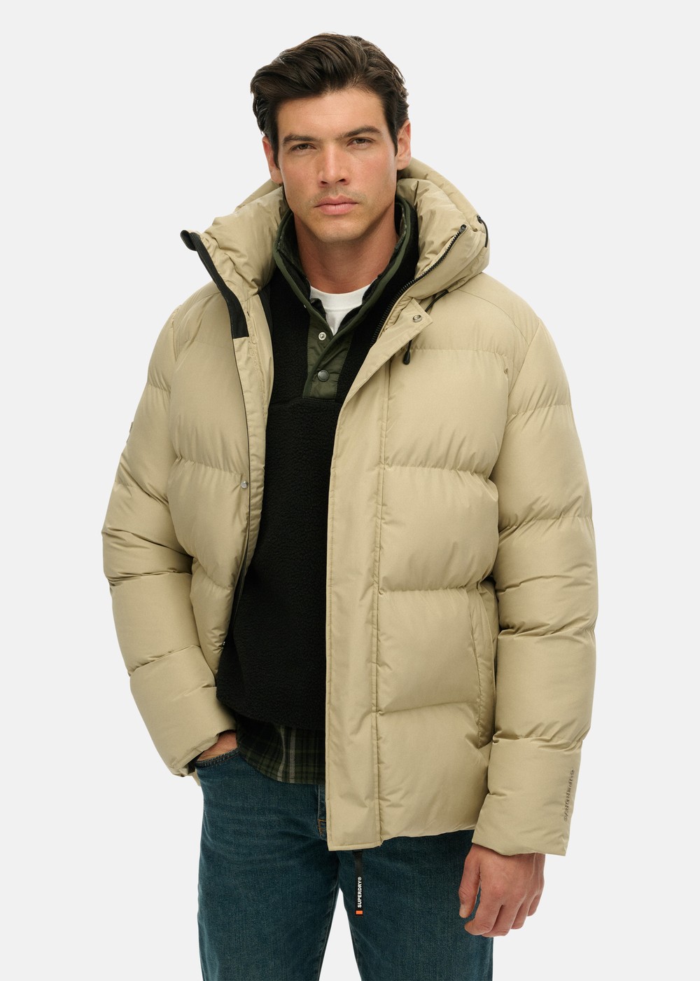 HOODED 5 BAFFLE SPORTS PUFFER, Winter Twig Beige, L, Vinterjackor | Herr - Kläder - Jackor - Vinterjackor | Padelspecialisterna