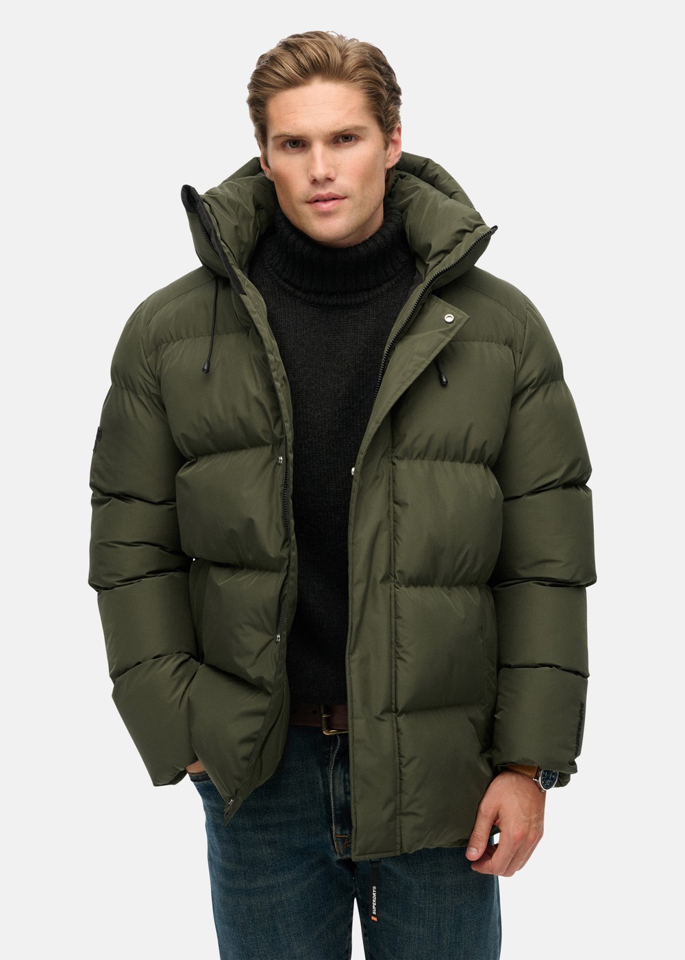 HOODED 5 BAFFLE SPORTS PUFFER, Army Khaki Green, XL, Vinterjackor | Herr - Kläder - Jackor - Vinterjackor | Padelspecialisterna