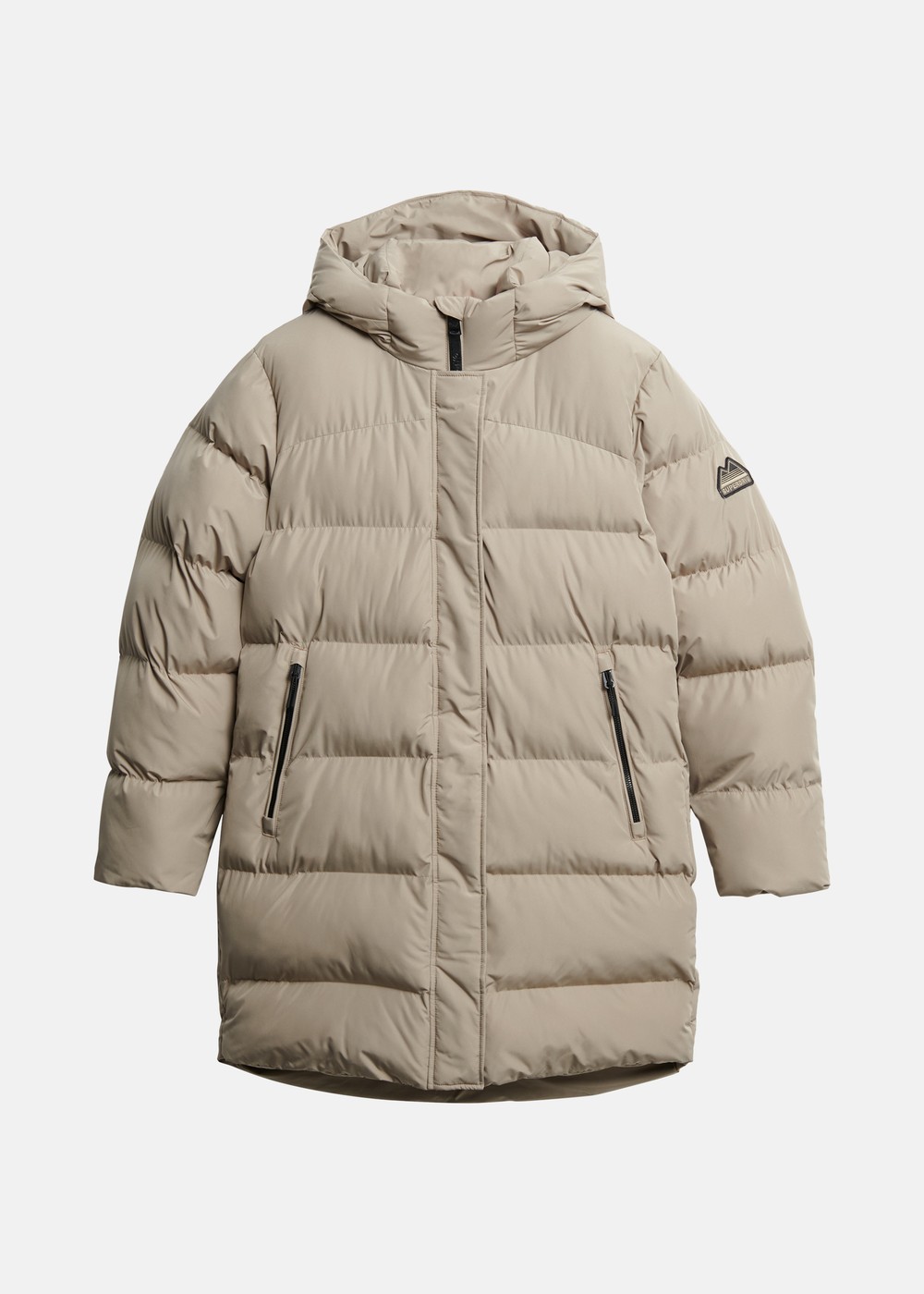 HOODED SPORTS PUFFER MID JKT, Winter Twig Beige, L, Vårjackor | Dam - Kläder - Jackor - Vårjackor | Padelspecialisterna