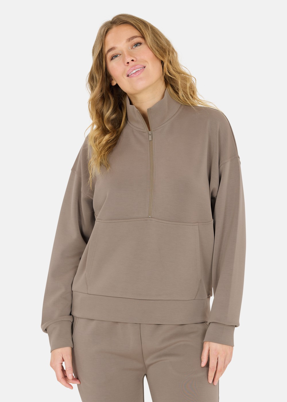 Jillnana W Half Zip, Greige, 36, Sweatshirts | Dam - KlÀder - Tröjor - Sweatshirts | Padelspecialisterna