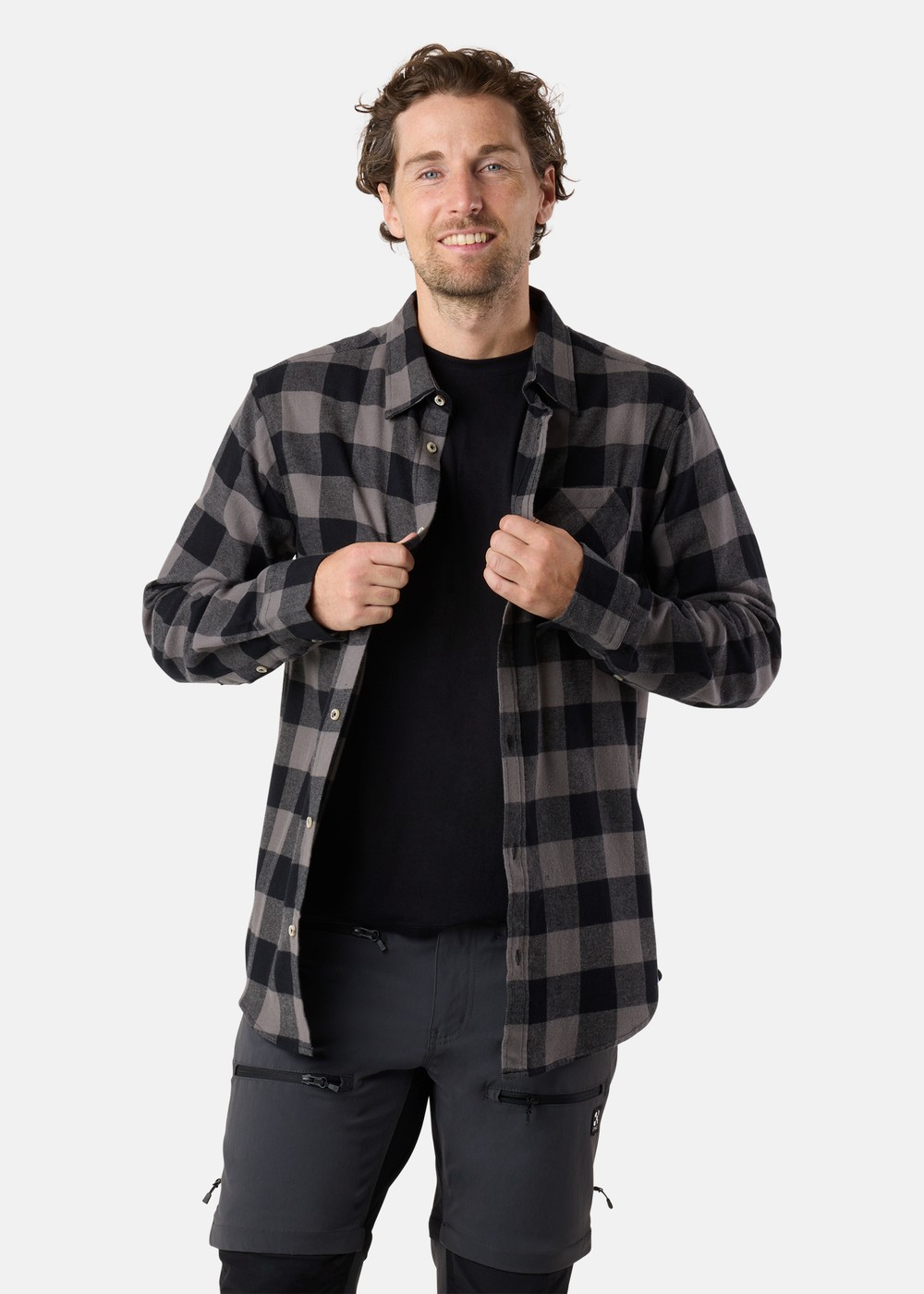 Denver Flannel Shirt Ii, Charcoal/Black Check, L, Långärmade Skjortor | Herr - Kläder - Skjortor - Långärmade skjortor | Padelspecialisterna