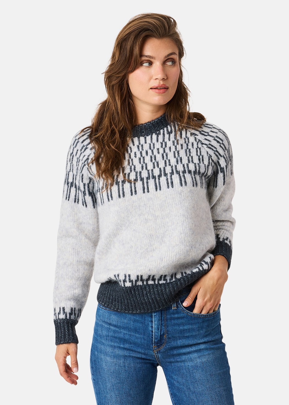 Trondheim Wool Knit W, LT GREY MELANGE, 44, Tröjor | Sport & aktivitet - Friluftsliv - Vandringskläder - Tröjor | Padelspecialisterna
