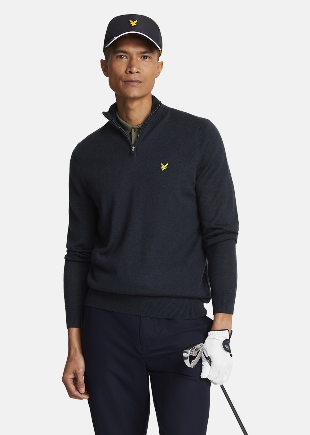 Golf Quarter Zip Merino Jumper, Dark Navy, L, Stickat | Herr - Kläder - Tröjor - Stickat | Padelspecialisterna