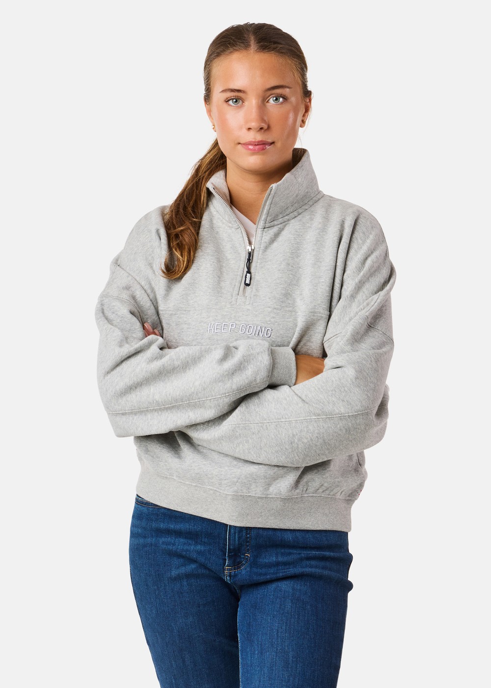 W oversize Sweater, Grey melange, XXS, Sweatshirts | Dam - Kläder - Tröjor - Sweatshirts | Padelspecialisterna