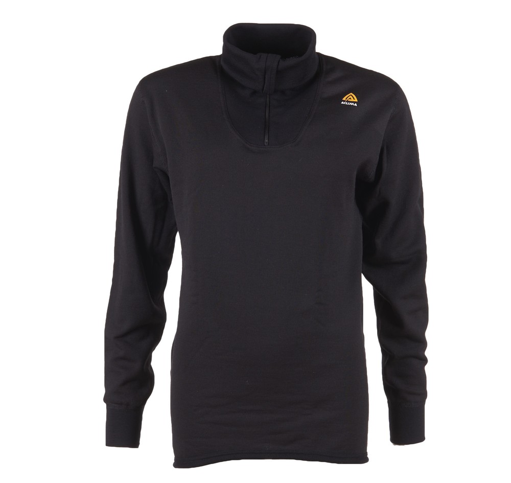 Hotwool Polo Unisex, Jet Black, L, Ullunderställ | Sport & aktivitet - Friluftsliv - Vandringskläder - Underställ - Ullunderställ | Padelspecialisterna