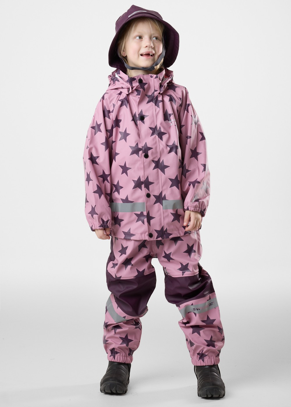 Drop Rain Set Jr, Lt. Pink/Plum, 120, Regnjackor | Junior - Kläder - Regnkläder - Regnjackor | Padelspecialisterna