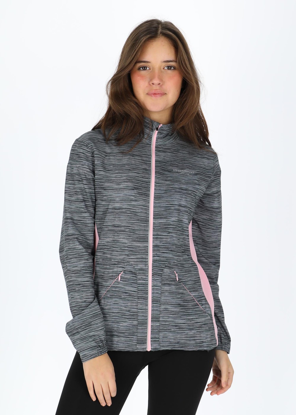 Running Jacket W, Black Melange/Lt Pink, 38, Träningsjackor | Dam - Aktivitet - Träningskläder - Träningsjackor | Padelspecialisterna