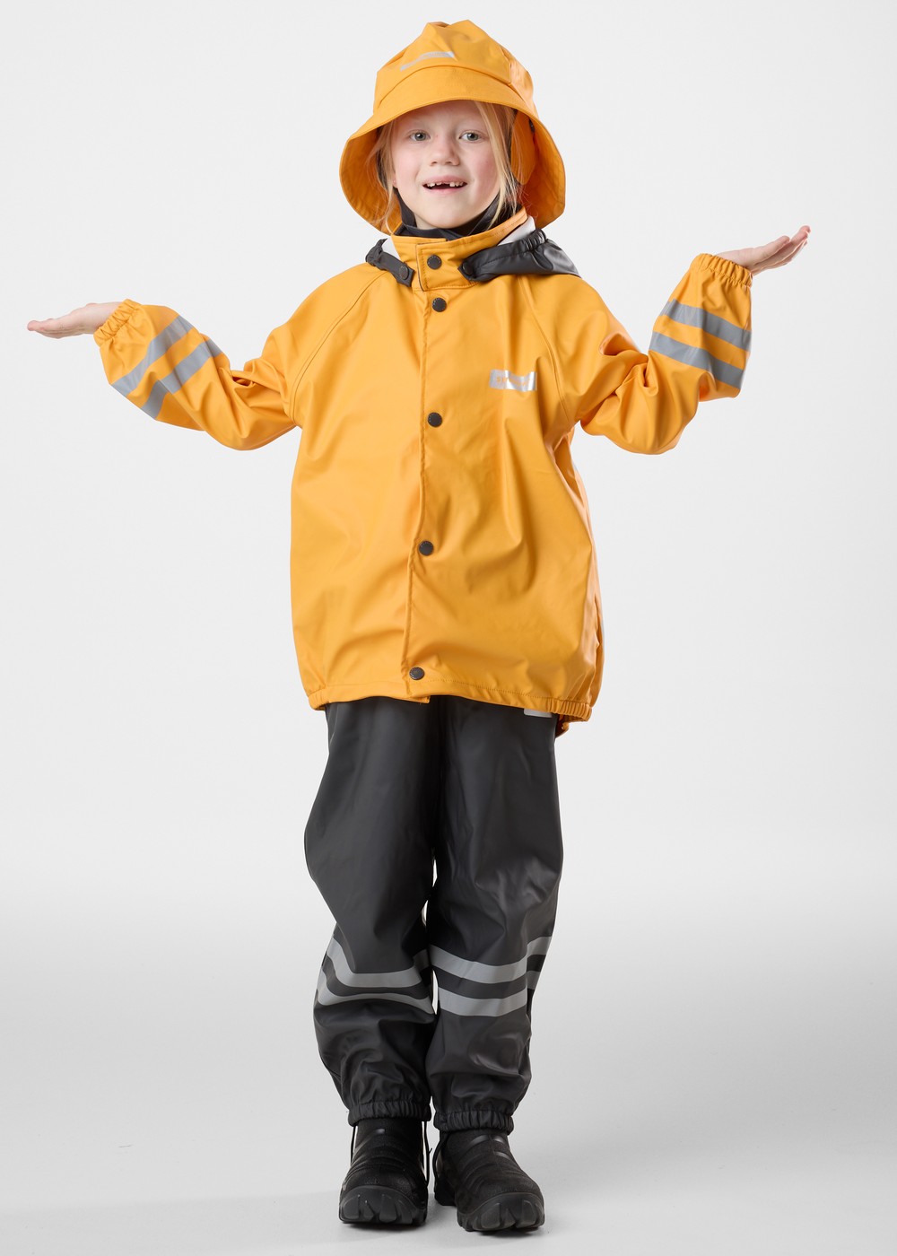 Rusk Rain Set Jr, Mustard Yellow/Charcoal, 90, Byxor | Junior - KlÀder - Byxor | Padelspecialisterna