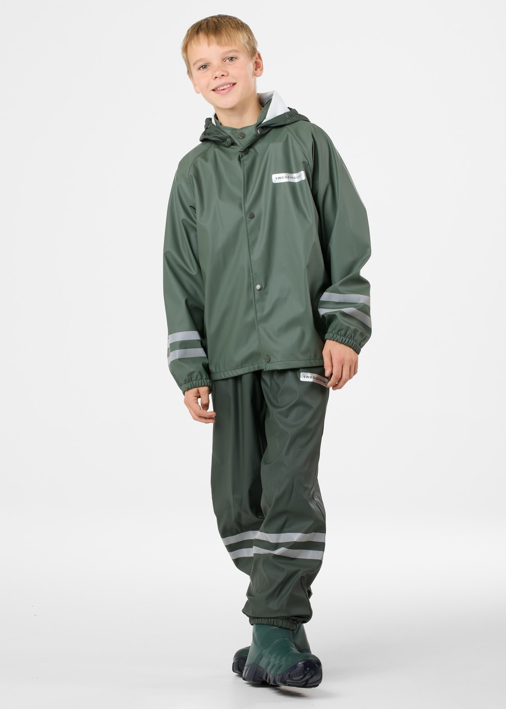 Rusk Rain Set Jr, Olive/Dk Olive, 100, Byxor | Junior - Kläder - Byxor | Padelspecialisterna