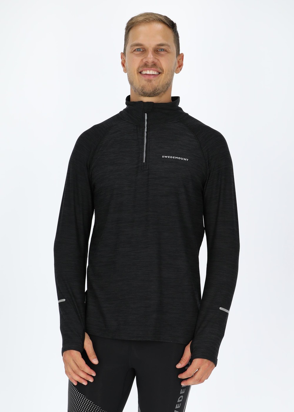 Multi Halfzip, Black Melange/Black, Xl, Sweatshirts | Herr - Kläder - Tröjor - Sweatshirts | Padelspecialisterna