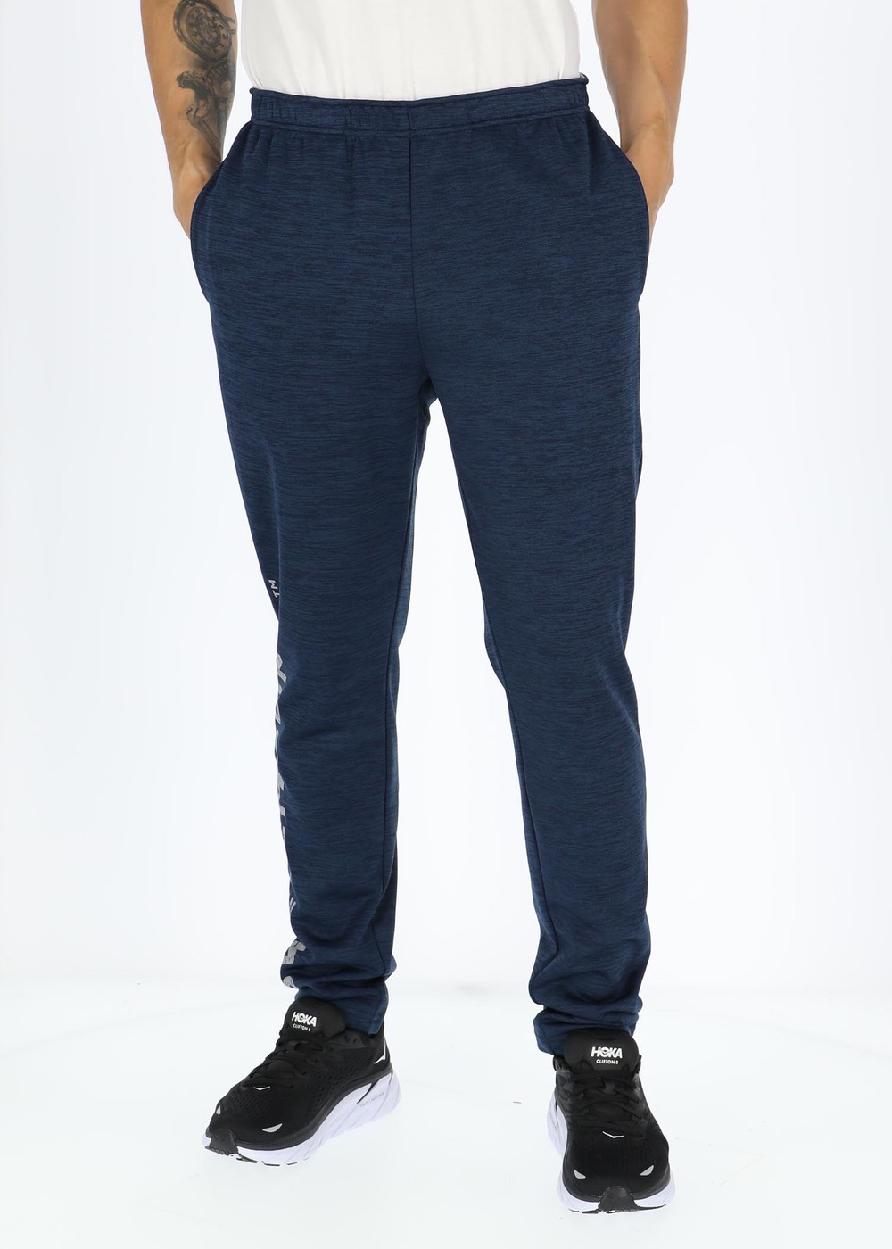 Training Logo Pants, Navy Melange/Lt Grey Mel, M, Vardagsbyxor | Herr - Kläder - Byxor - Vardagsbyxor | Padelspecialisterna
