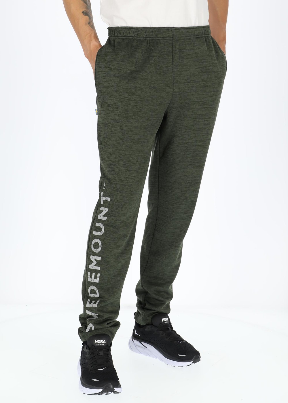Training Logo Pants, Olive Melange/Lt Grey Melange, S, Vardagsbyxor | Herr - Kläder - Byxor - Vardagsbyxor | Padelspecialisterna