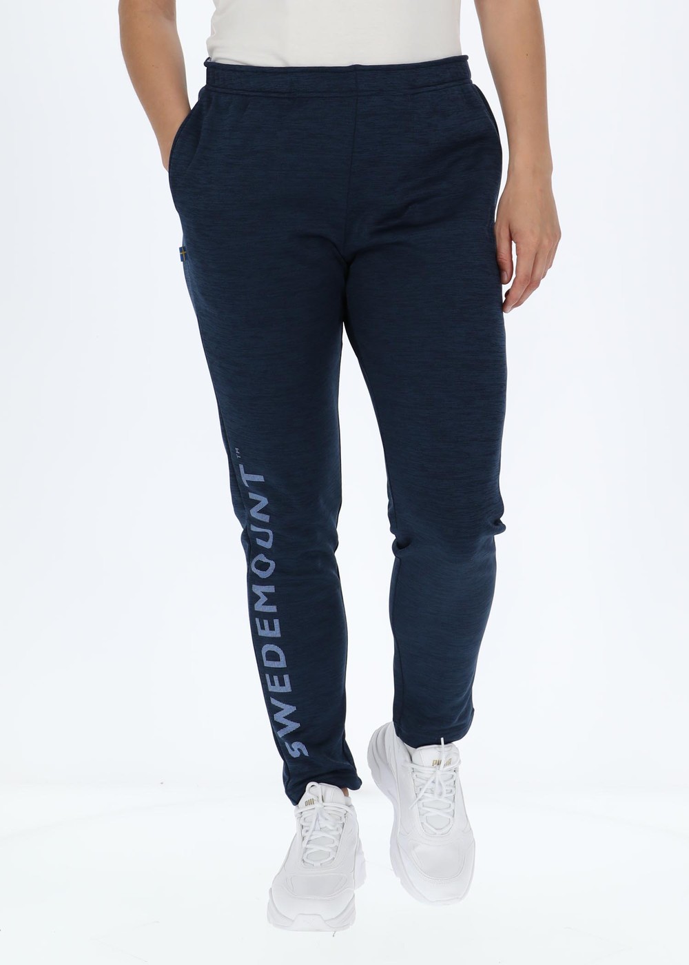 Training Logo Pants W, Navy Melange/Lt Blue Melange, 34, Sweatpants | Dam - Kläder - Byxor - Sweatpants | Padelspecialisterna