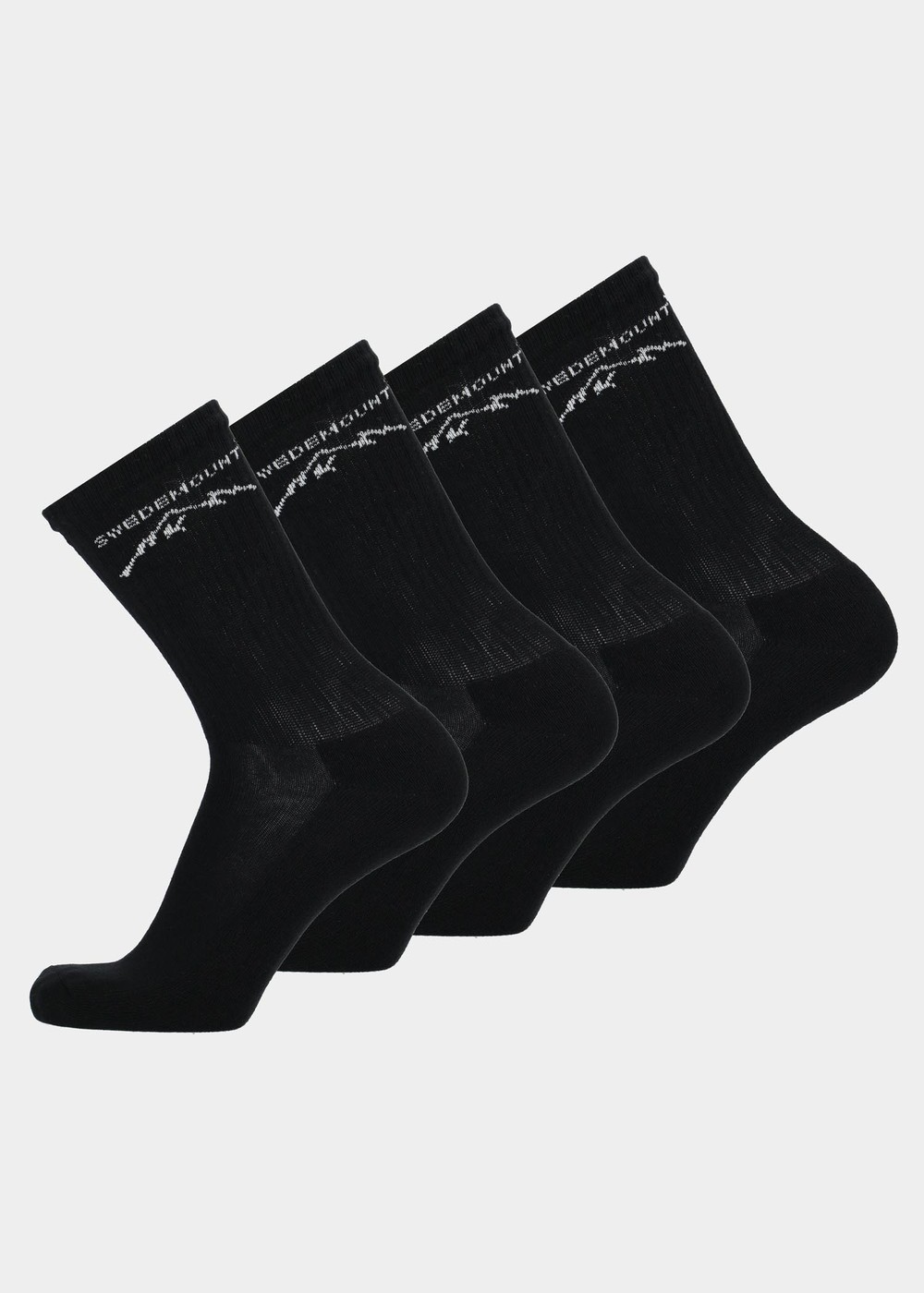 Sport Socks 4-Pack, Black, 43-46, Bomullsstrumpor | Dam - Kläder - Strumpor - Bomullsstrumpor | Padelspecialisterna