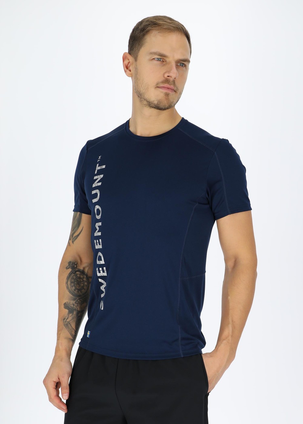 Training Logo Tee, Navy Melange/Reflective, M, KlÀder Och Skor | Sport & aktivitet - Sporter - Padel - KlÀder och skor | Padelspecialisterna