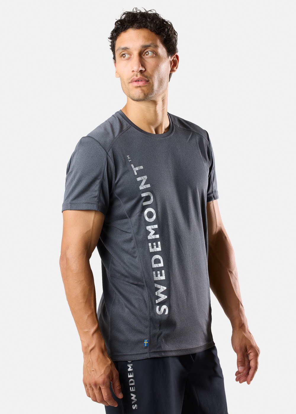 Training Logo Tee, Charcoal Melange/Neon, M, Kläder Och Skor | Sport & aktivitet - Sporter - Padel - Kläder och skor | Padelspecialisterna