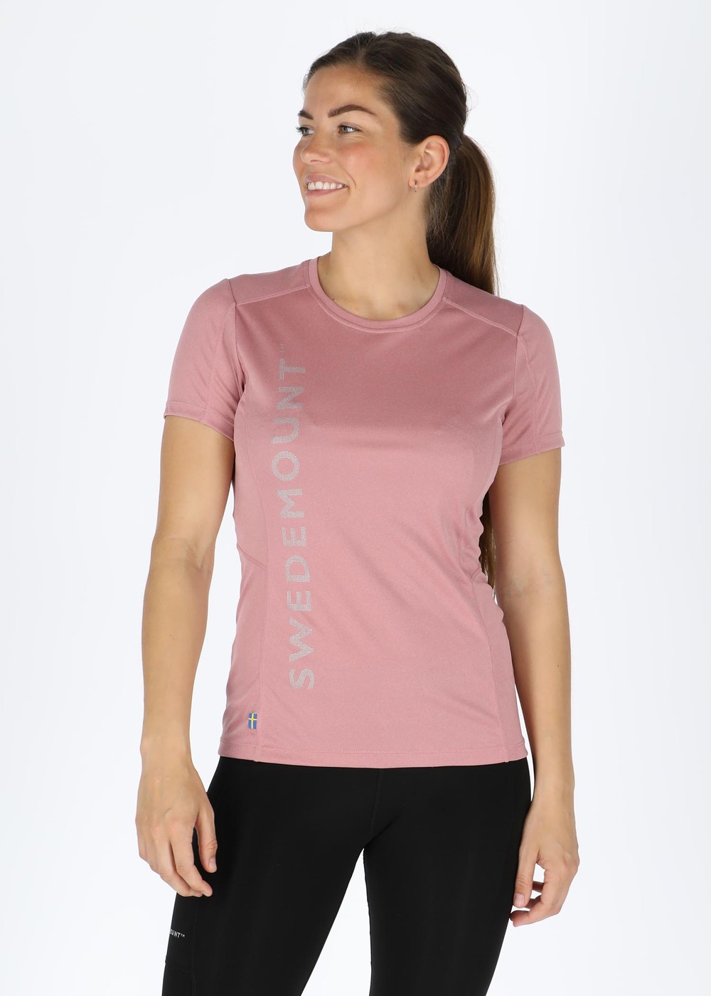 Training Logo Tee W, Dusty Rose Melange/Reflective, 46, Tränings-T-Shirts | Dam - Aktivitet - Träningskläder - Tränings-t-shirts | Padelspecialisterna