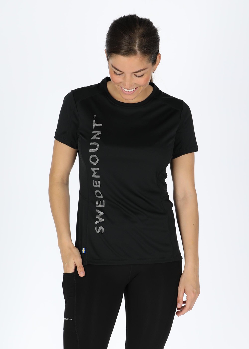 Training Logo Tee W, Black/Reflective, 40, Tränings-T-Shirts | Dam - Aktivitet - Träningskläder - Tränings-t-shirts | Padelspecialisterna
