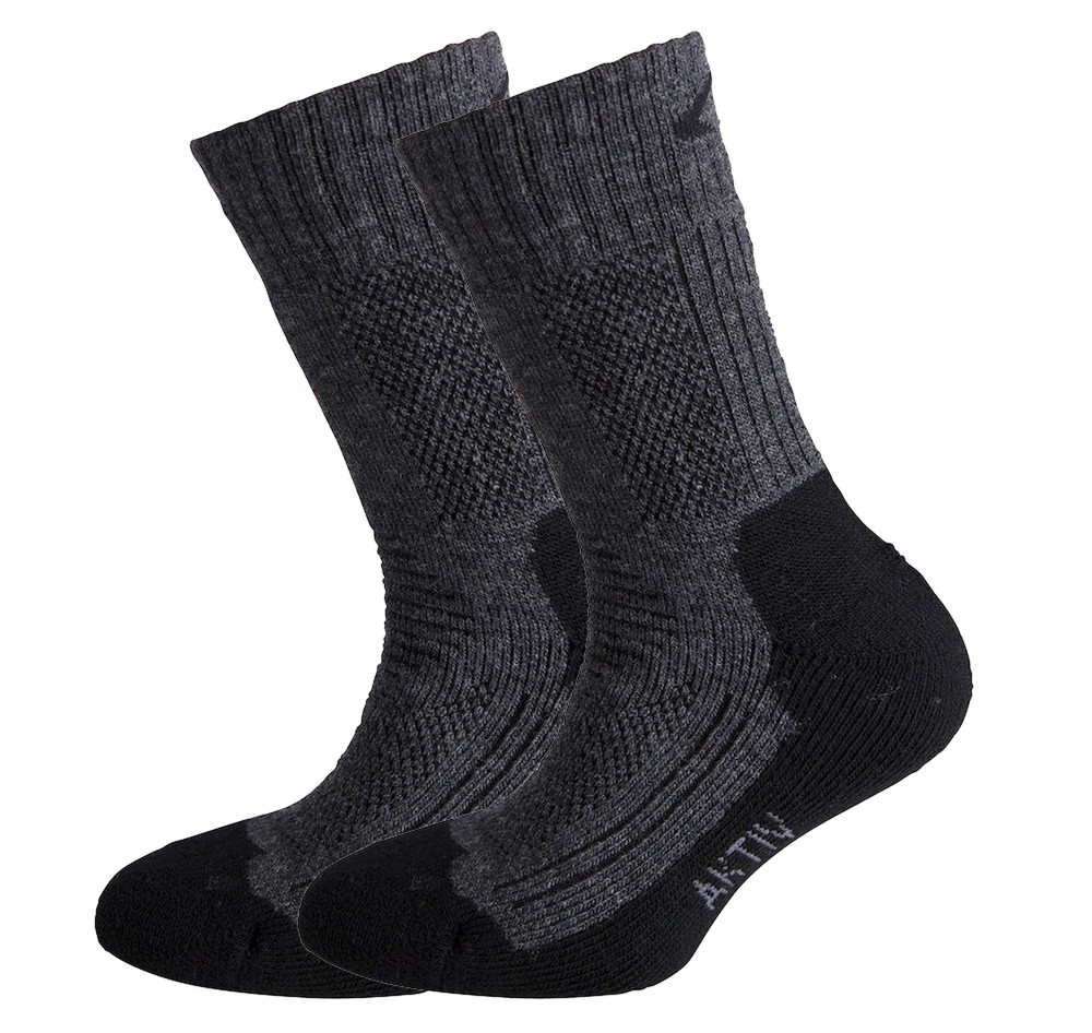 Aktiv Jr, Charcoal Melange/Black, 28-30, Vandringsstrumpor | Junior - Kläder - Strumpor - Vandringsstrumpor | Padelspecialisterna