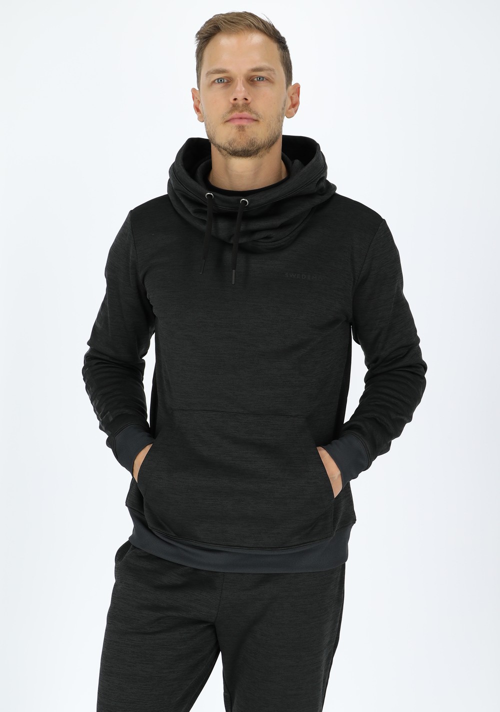 Training Logo Hood, Charcoal Melange/Charcoal Mela, S, Hoodies | Herr - Kläder - Tröjor - Hoodies | Padelspecialisterna