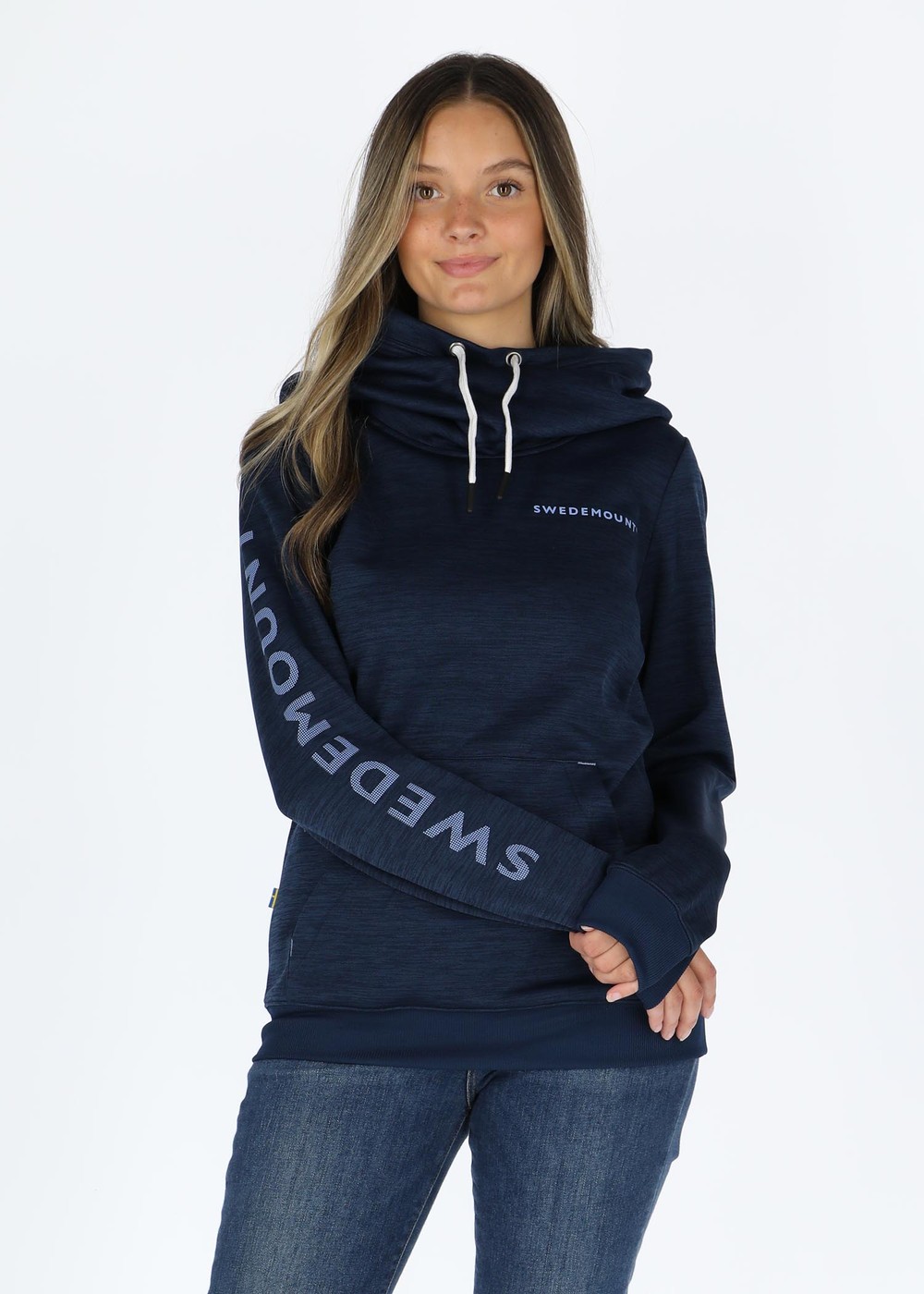 Training Logo Hood W, Navy Melange/Lt Blue Melange, 34, Hoodies | Dam - Kläder - Tröjor - Hoodies | Padelspecialisterna