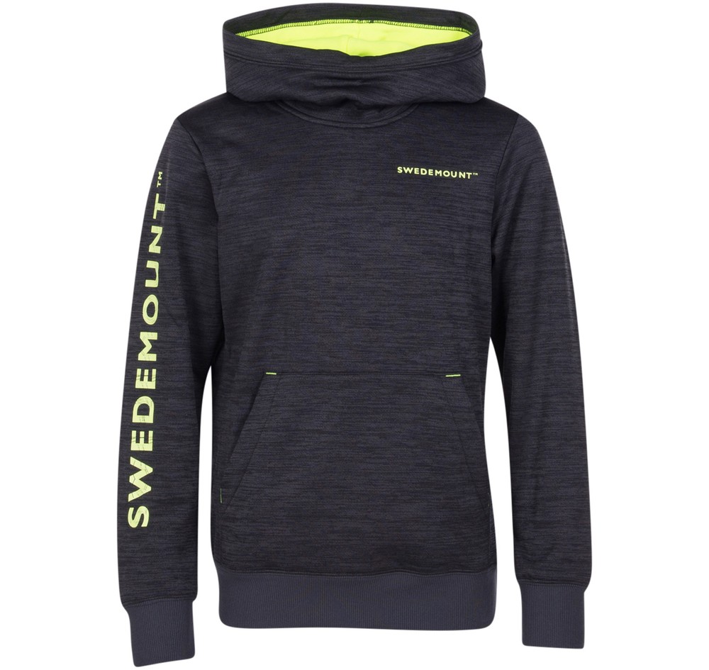 Training Logo Hood Jr, Charcoal Melange/Neon, 120, Hoodies | Junior - Kläder - Tröjor - Hoodies | Padelspecialisterna