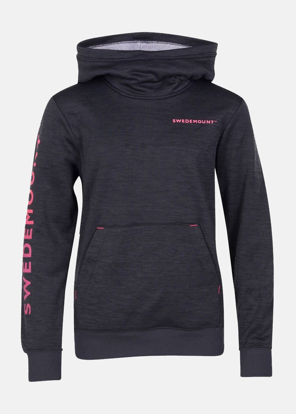 Training Logo Hood Jr, Charcoal Melange/New Pink, 120, Hoodies | Junior - Kläder - Tröjor - Hoodies | Padelspecialisterna