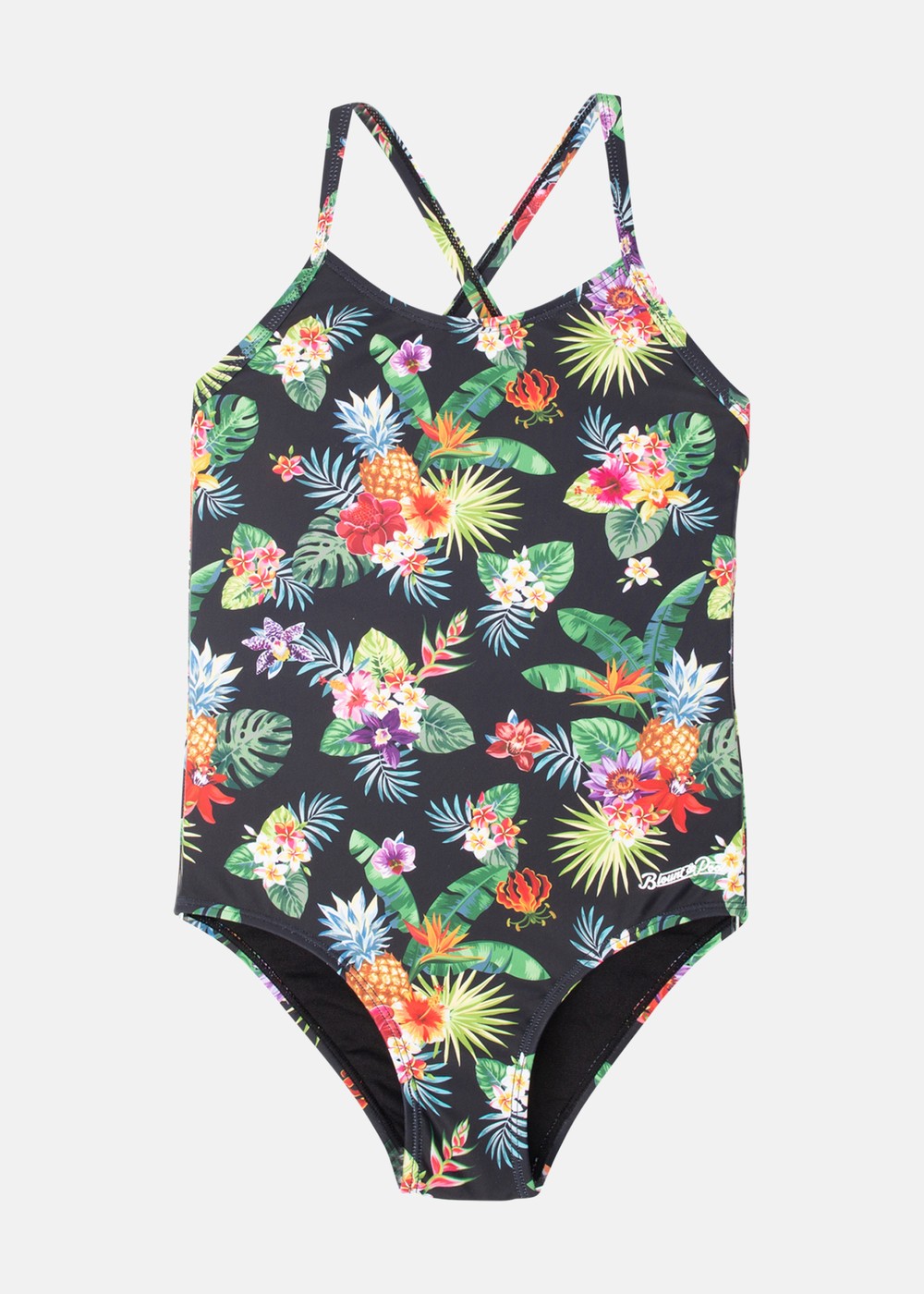 Swimsuit Flower Jr, Black Pineapple, 110, Baddräkter | Junior - Kläder - Badkläder - Baddräkter | Padelspecialisterna