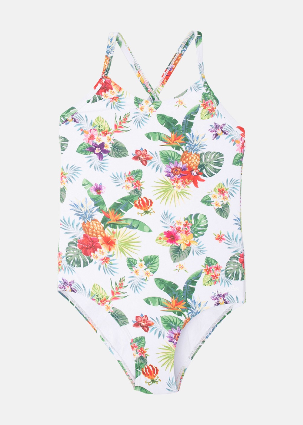 Swimsuit Flower Jr, White Pineapple, 100, BaddrÀkter | Junior - KlÀder - BadklÀder - BaddrÀkter | Padelspecialisterna